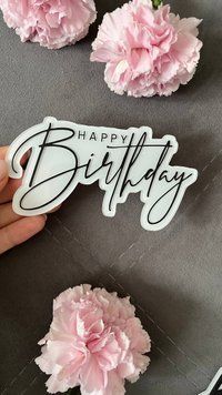 Топер для торта акриловий Happy Birthday 7031 фото