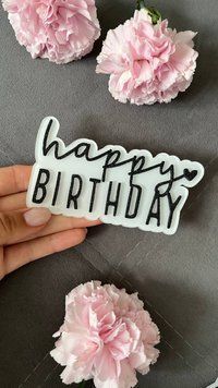 Топер для торта акриловий Happy Birthday 7032 фото